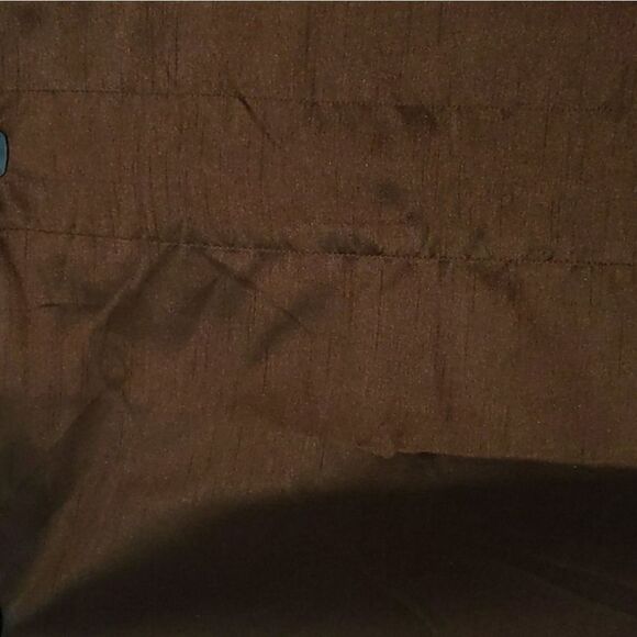 FOUR PANELS OF CHOCOLATE BROWN POLYESTER VALANCES - Picture 3 of 5
